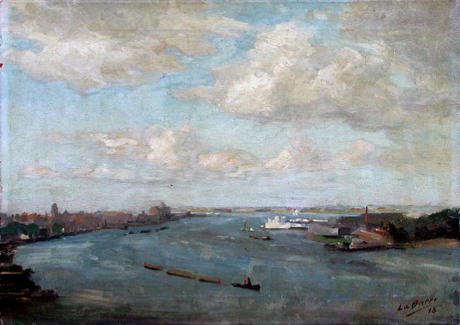 G. La Barre, Gezicht op het IJ, 1915