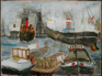 Maashaven, Rotterdam,  olieverf op doek