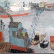 Jan Jongert, Rotterdam, blauwe stoomkraan in de Waalhaven